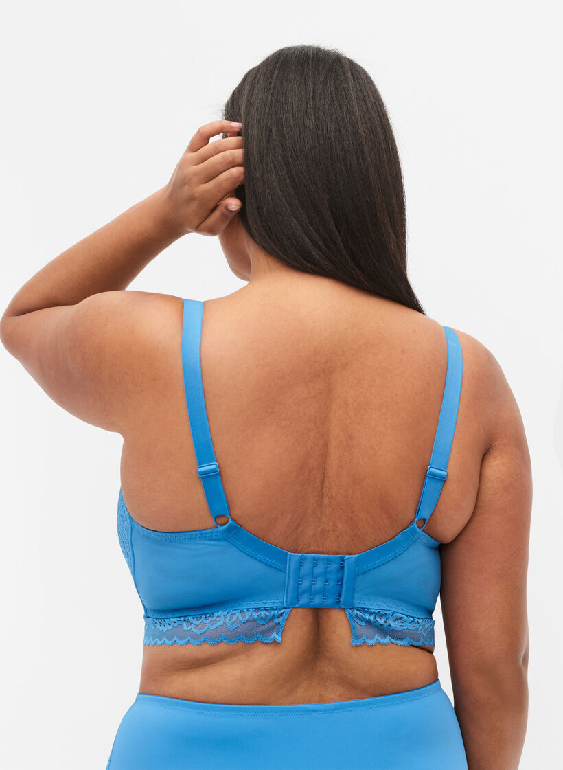 	 BH mit Spitze und weicher Polsterung, Blau, Model image number 1