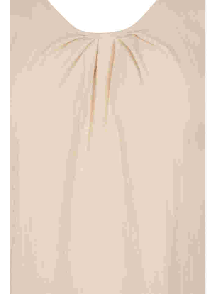 Kurzarm Bluse aus Viskose mit Rundhals, Oxford Tan, Packshot image number 2