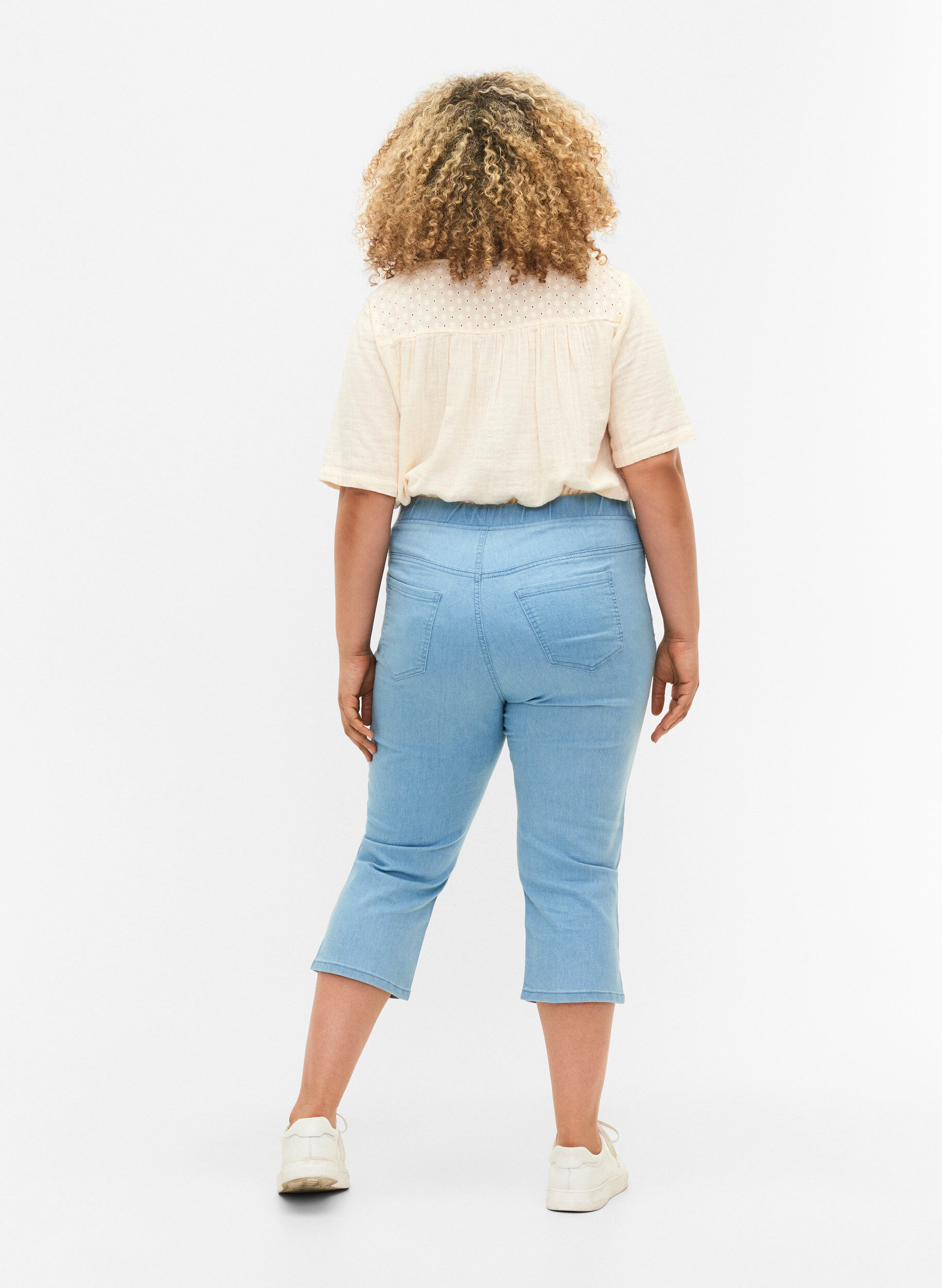 ZizziCaprihose in Baumwollmischung, Light blue denim, Model image number 1