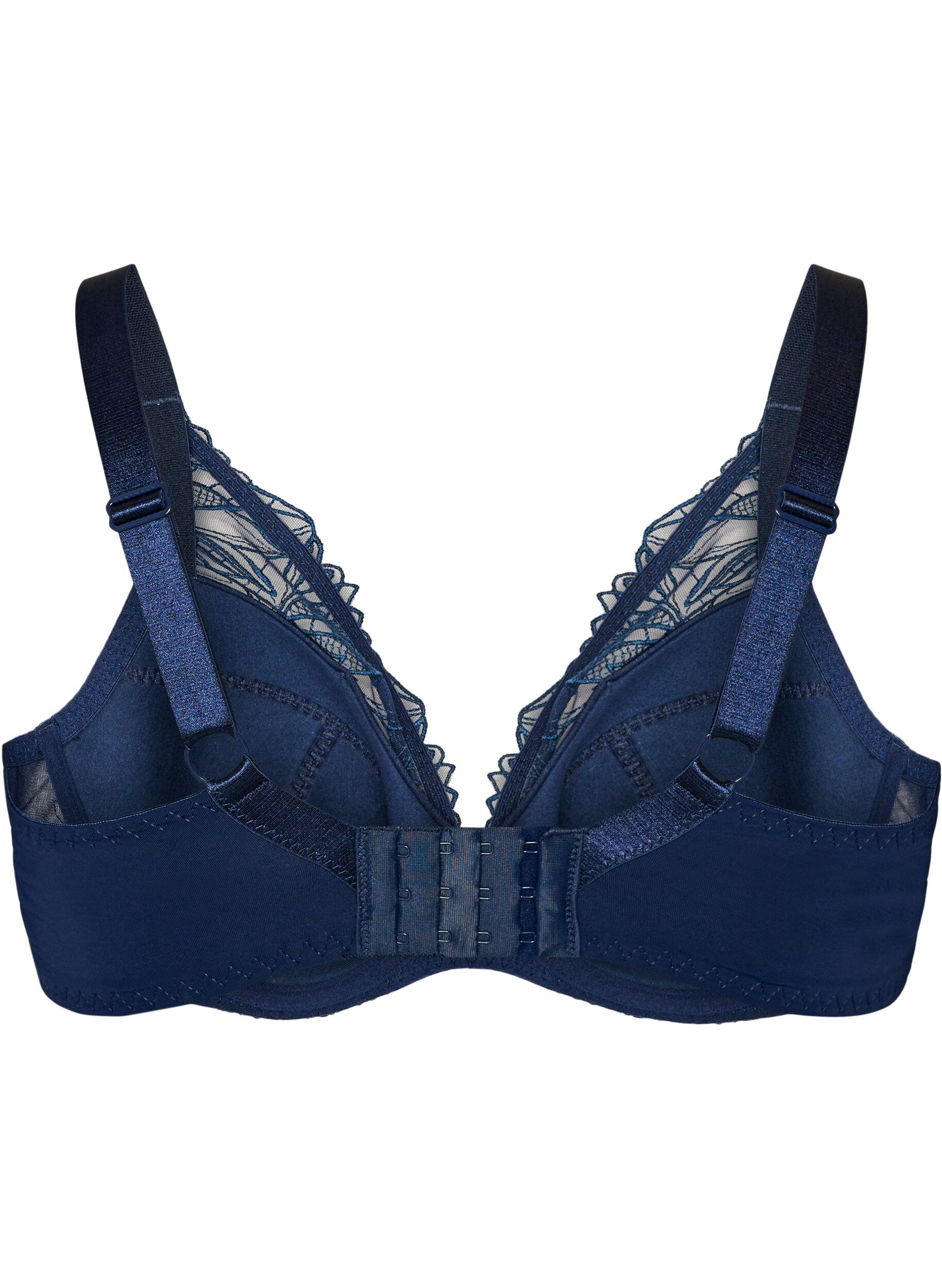ZizziGepolsterter Spitzen-BH mit B&uuml;gel, Blau, Packshot image number 1