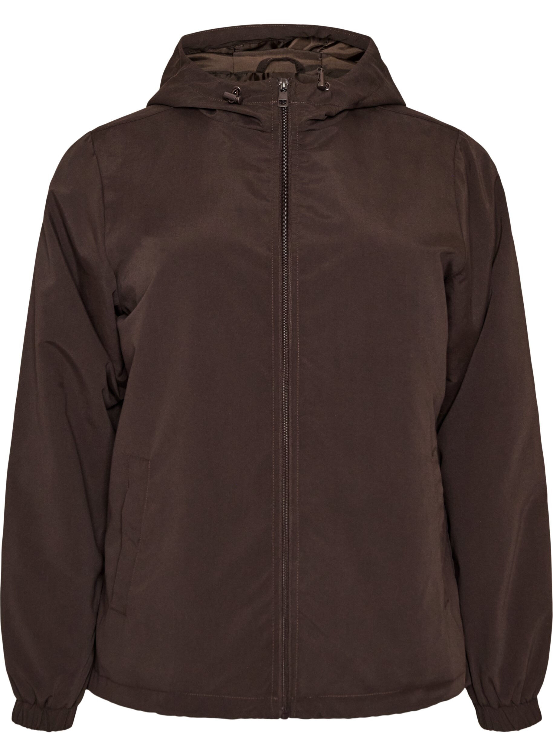 ZizziLeichte Jacke mit Kapuze und Rei&szlig;verschluss, Braun, Packshot image number 0