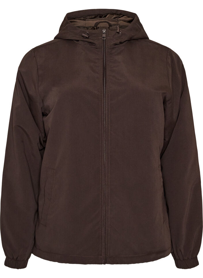 Leichte Jacke mit Kapuze und Rei&szlig;verschluss, Braun, Packshot image number 0