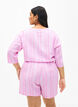 Gestreifte kurze Hose aus einer Leinen-Viskose-Mischung, Pink, Model image number 2