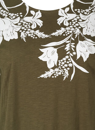 T-Shirt mit Print, Ivy green w. White, Packshot image number 2