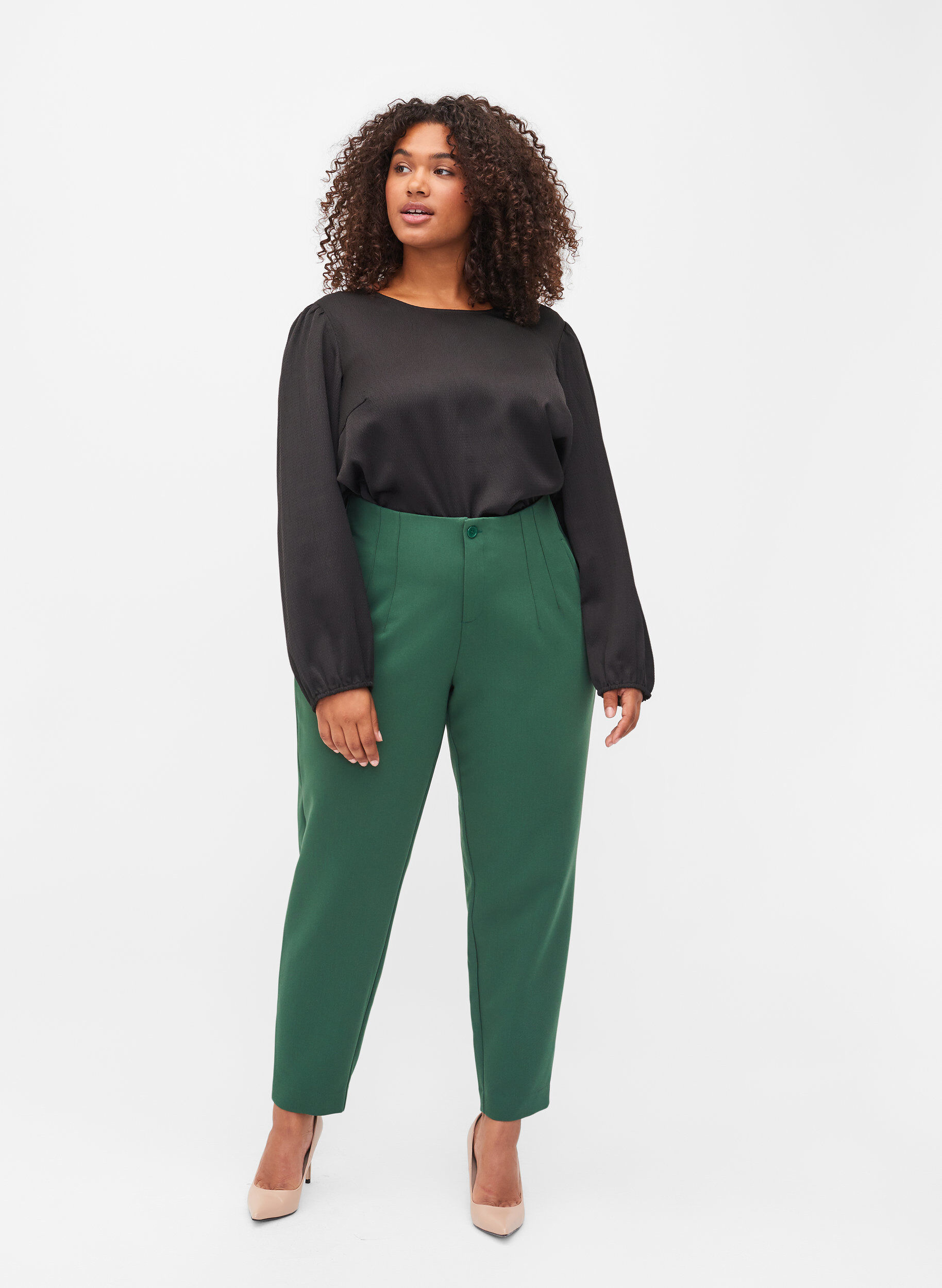 ZizziKlassische Hose mit hoher Taille, Formal Garden, Model image number 0