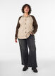 Strickjacke mit Kontrast&auml;rmeln und Kragen, Beige, Model image number 1