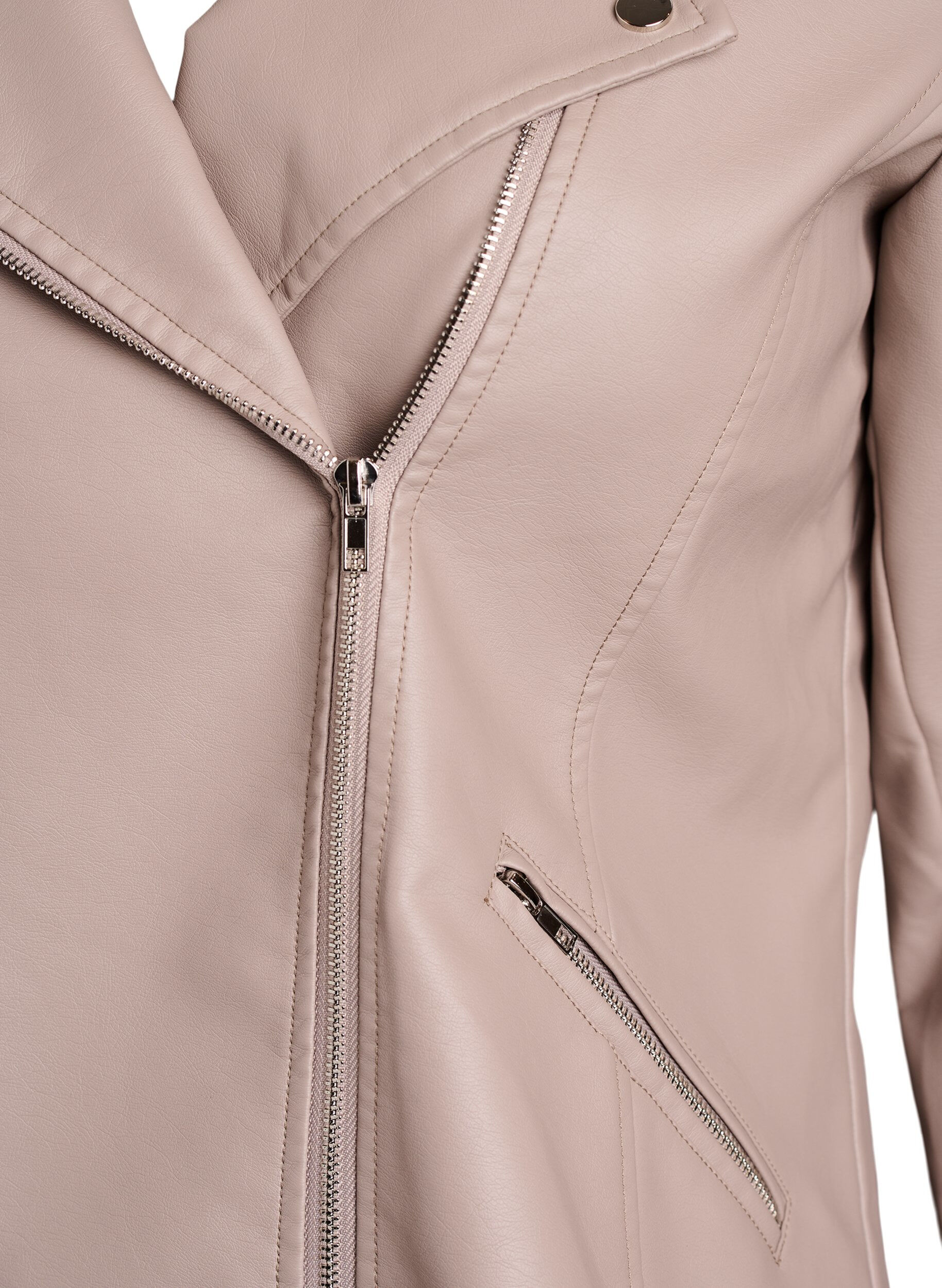ZizziBikerjacke aus Kunstleder, Beige, Packshot image number 2