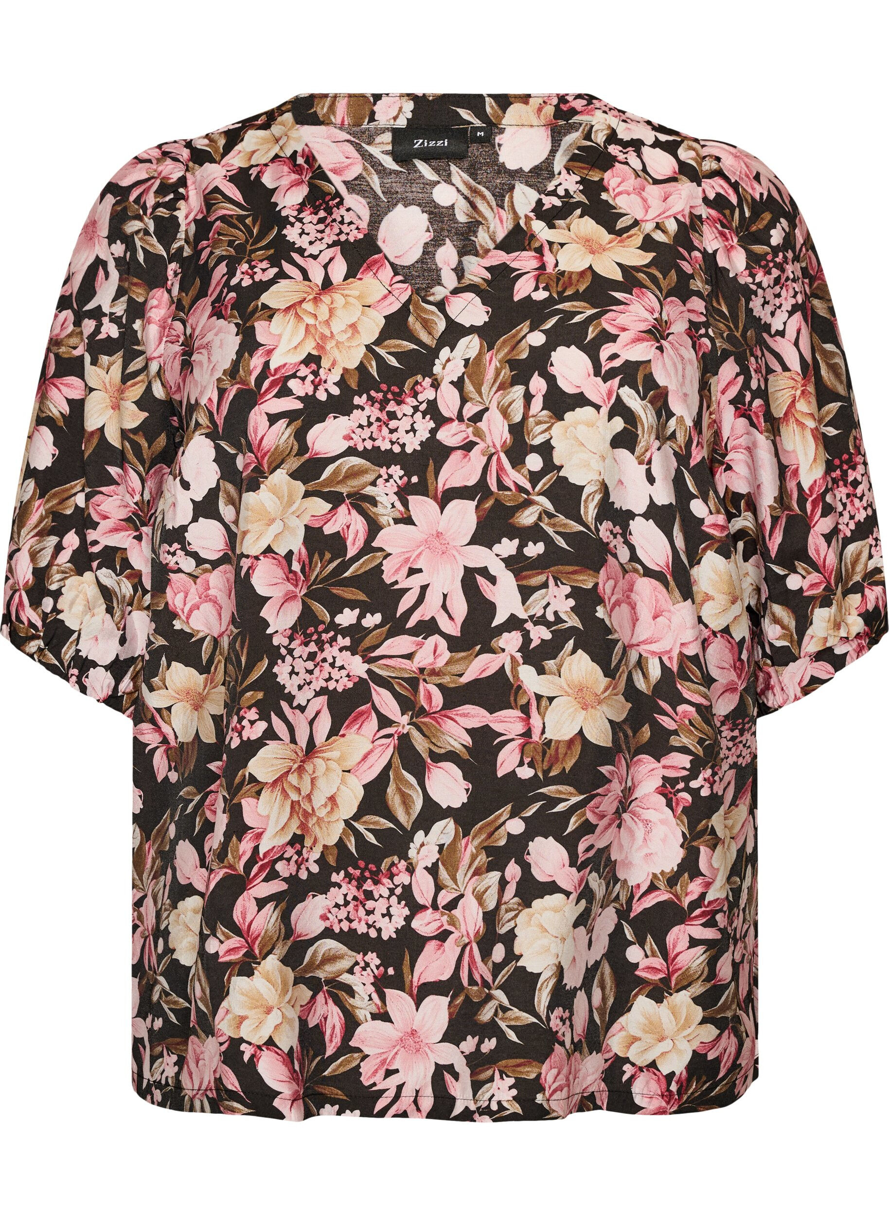 Bluse aus Viskose mit V-Ausschnitt