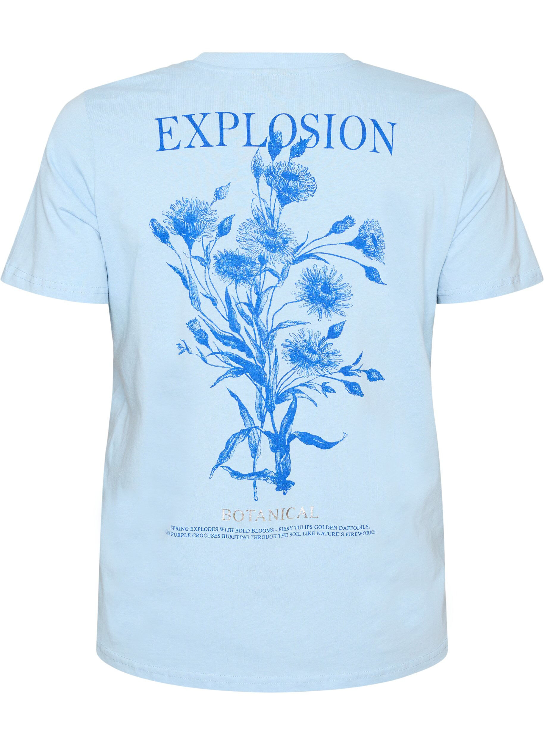 ZizziT-shirt aus Baumwolle mit Print, Blau, Packshot image number 1