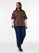 Lockeres T-Shirt mit langen Spitzen&auml;rmeln, Braun, Model image number 1