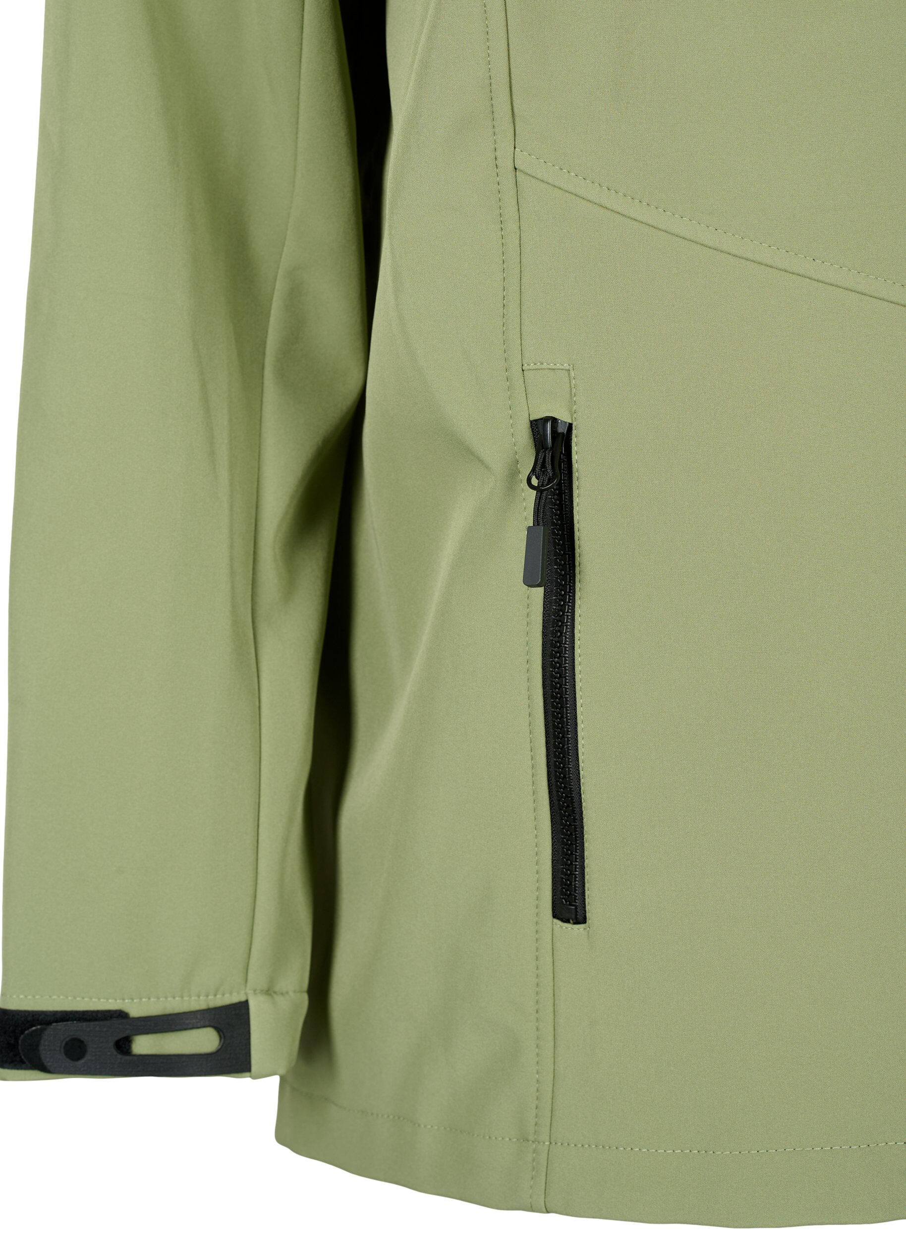 ZizziKurze Softshell-Jacke mit Taschen, Oil Green, Packshot image number 3