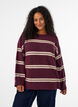 Strickbluse mit doppelten Kontraststreifen, Rot, Model image number 0