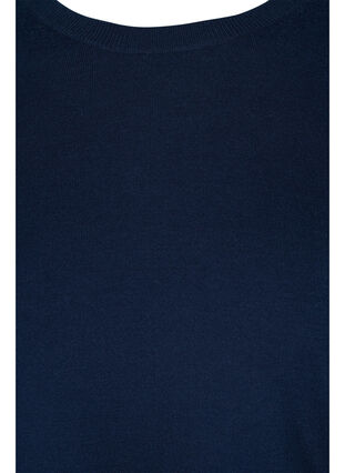 Langarm Bluse mit Ripp und Schlitz, Navy Blazer, Packshot image number 2
