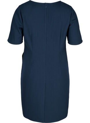 Einfarbiges Etui-Kleid mit V-Ausschnitt, Navy Blazer, Packshot image number 1
