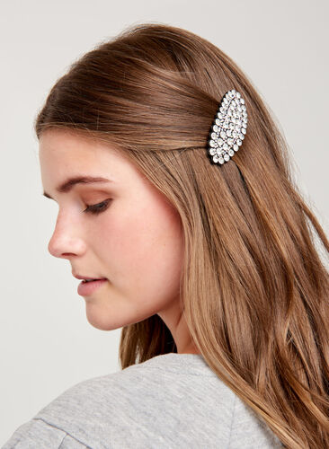 Haarspange mit Steinen, White Shimmer, Model image number 0