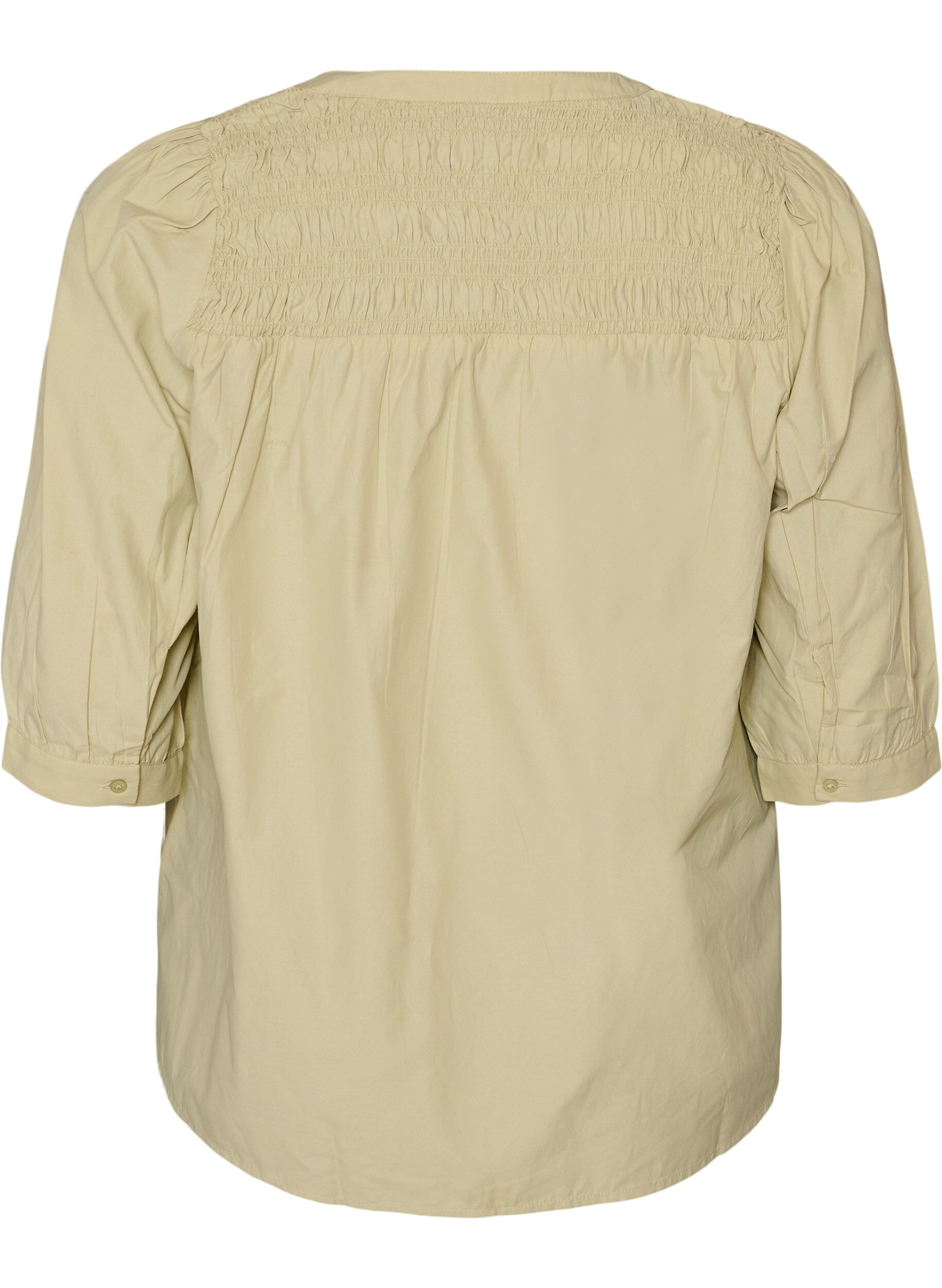 ZizziBluse mit Smock und 3/4-&Auml;rmeln, Gr&uuml;n, Packshot image number 1