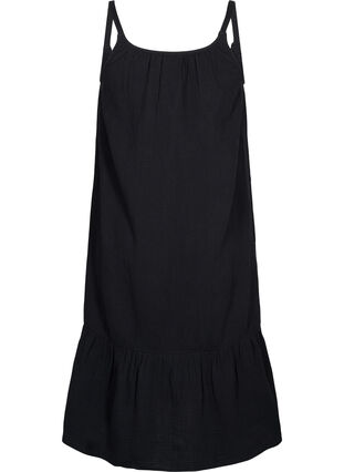 Langes Strandkleid aus Baumwolle, Black, Packshot image number 1