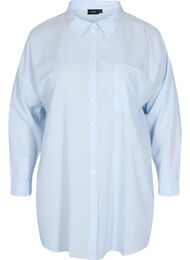 Gestreiftes Schlafshirt aus Baumwolle, White w. Blue Stripe, Packshot