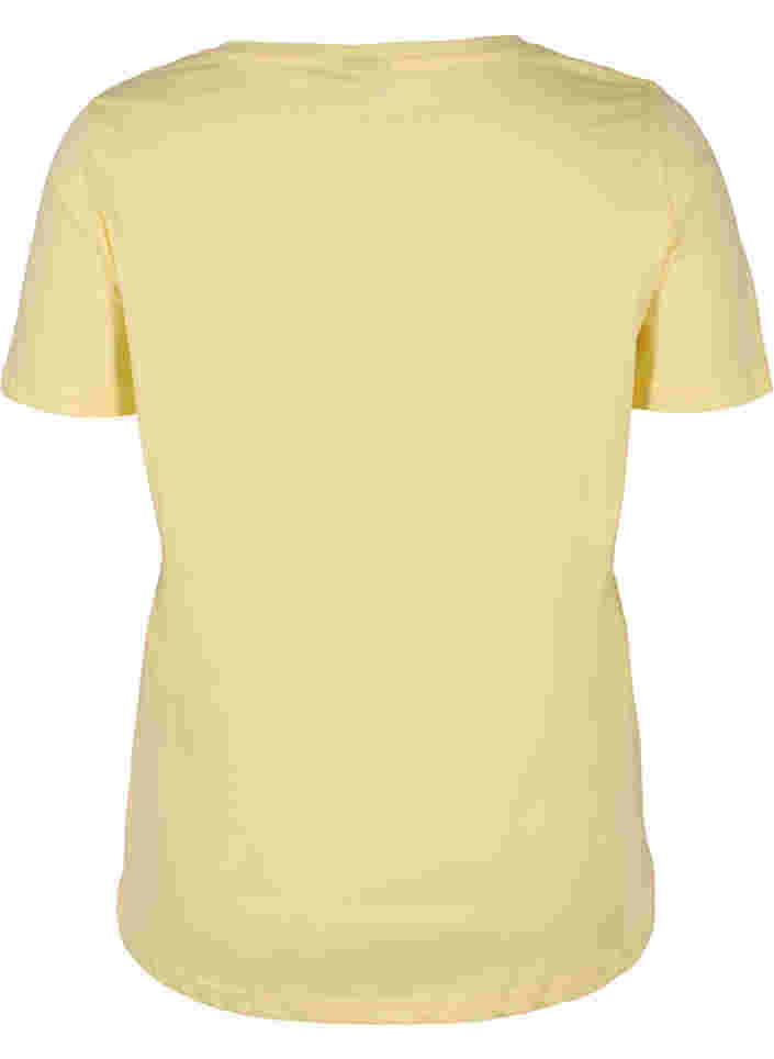 Kurzarm T-Shirt aus Baumwolle mit Aufdruck, Pale Banana Shine, Packshot image number 1