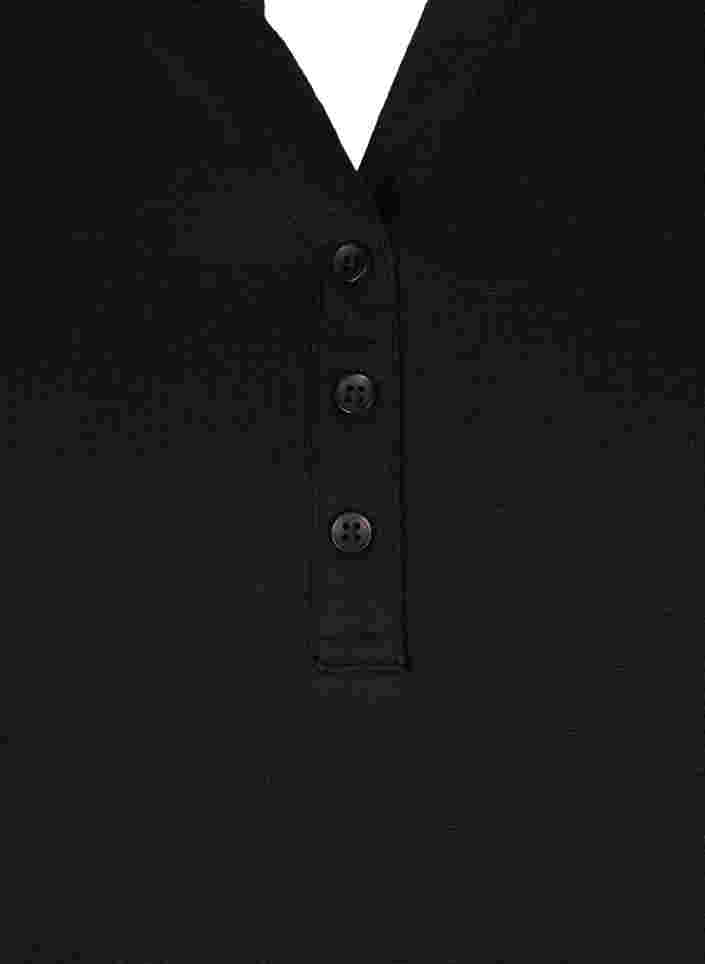 Baumwollbluse mit 3/4-Ärmeln, Black, Packshot image number 2