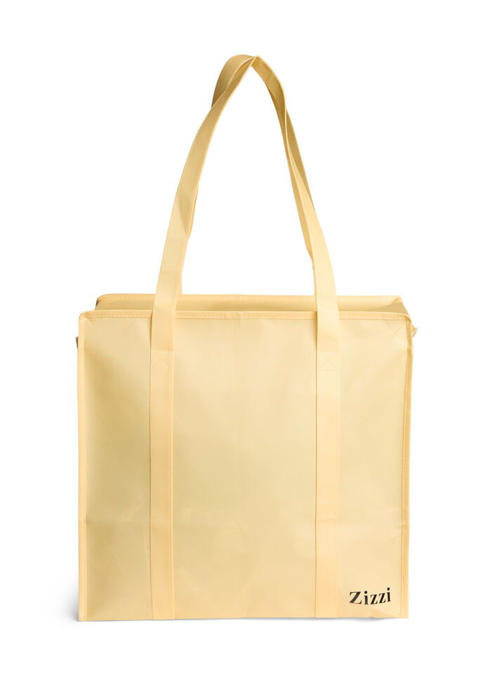 Einkaufstasche mit Rei&szlig;verschluss, Gelb, Packshot image number 1