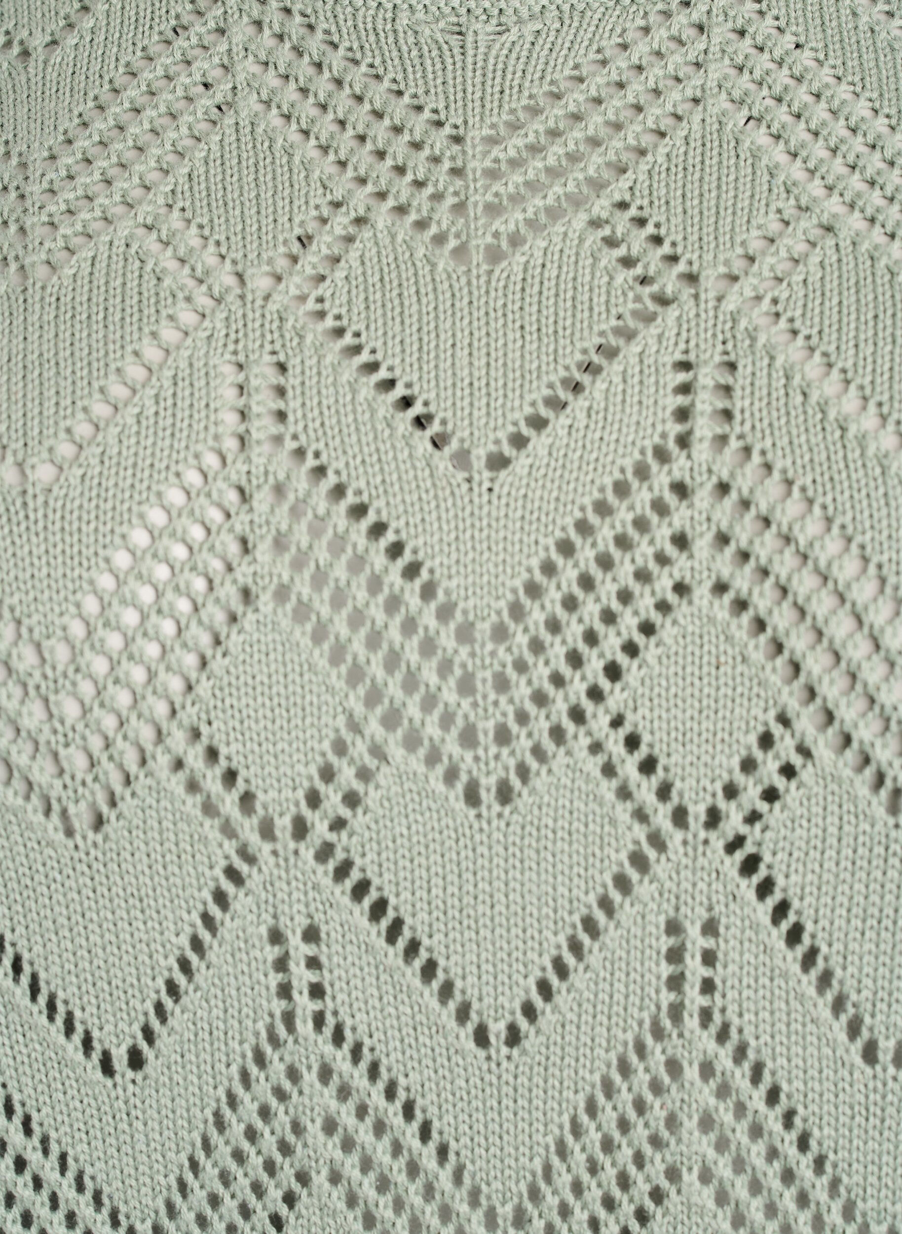 ZizziGemusterte Strickbluse mit Wellenkante und Rundhalsausschnitt, Gr&uuml;n, Packshot image number 2