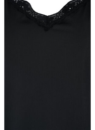 Nachthemd mit Spitzendetails, Black, Packshot image number 2