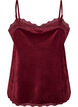 Top aus Velours mit Spitzen, Rot, Packshot image number 1