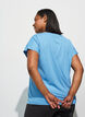 Lockeres Trainings-T-Shirt mit V-Ausschnitt, Blau, Model image number 2