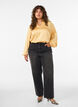 Bluse mit Hemdkragen und V-Ausschnitt, Gelb, Model image number 1