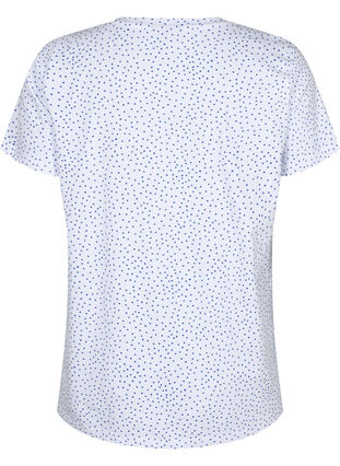 Baumwoll-T-Shirt mit Punkten und V-Ausschnitt, B.White/S.T.W Dot, Packshot image number 1