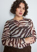 Bluse aus Mesh mit Print, Braun, Model image number 3
