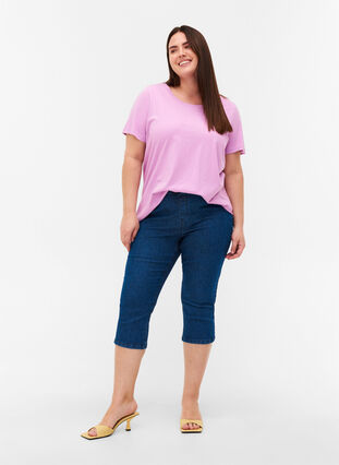 Kurzarm T-Shirt mit Print, Violet Tulle, Model image number 2