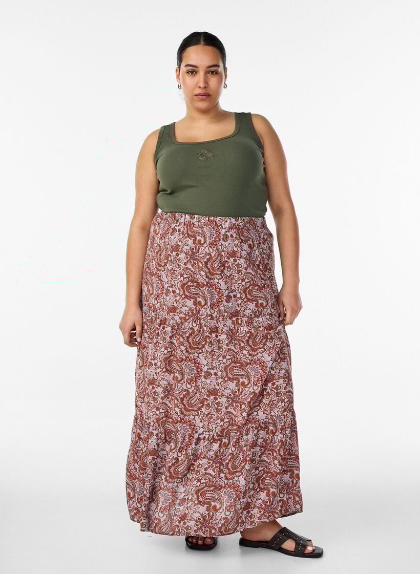 Tailleiertes Top mit Motiv, Gr&uuml;n, Model image number 1