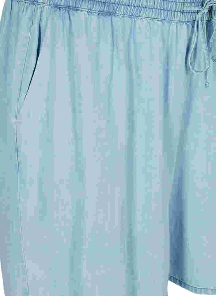 Shorts mit lockerer Passform, Bindeschnüren und Taschen, Light blue denim, Packshot image number 2