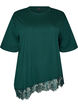 T-Shirt mit asymmetrischem Spitzensaum, Gr&uuml;n, Packshot image number 0