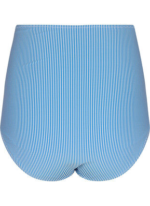 Gestreiftes Bikini-Unterteil mit extra hoher Taille, BlueWhite Stripe AOP, Packshot image number 1