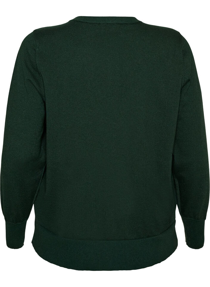 Cardigan aus Feinstrick mit Rundhalsausschnitt, Gr&uuml;n, Packshot image number 1