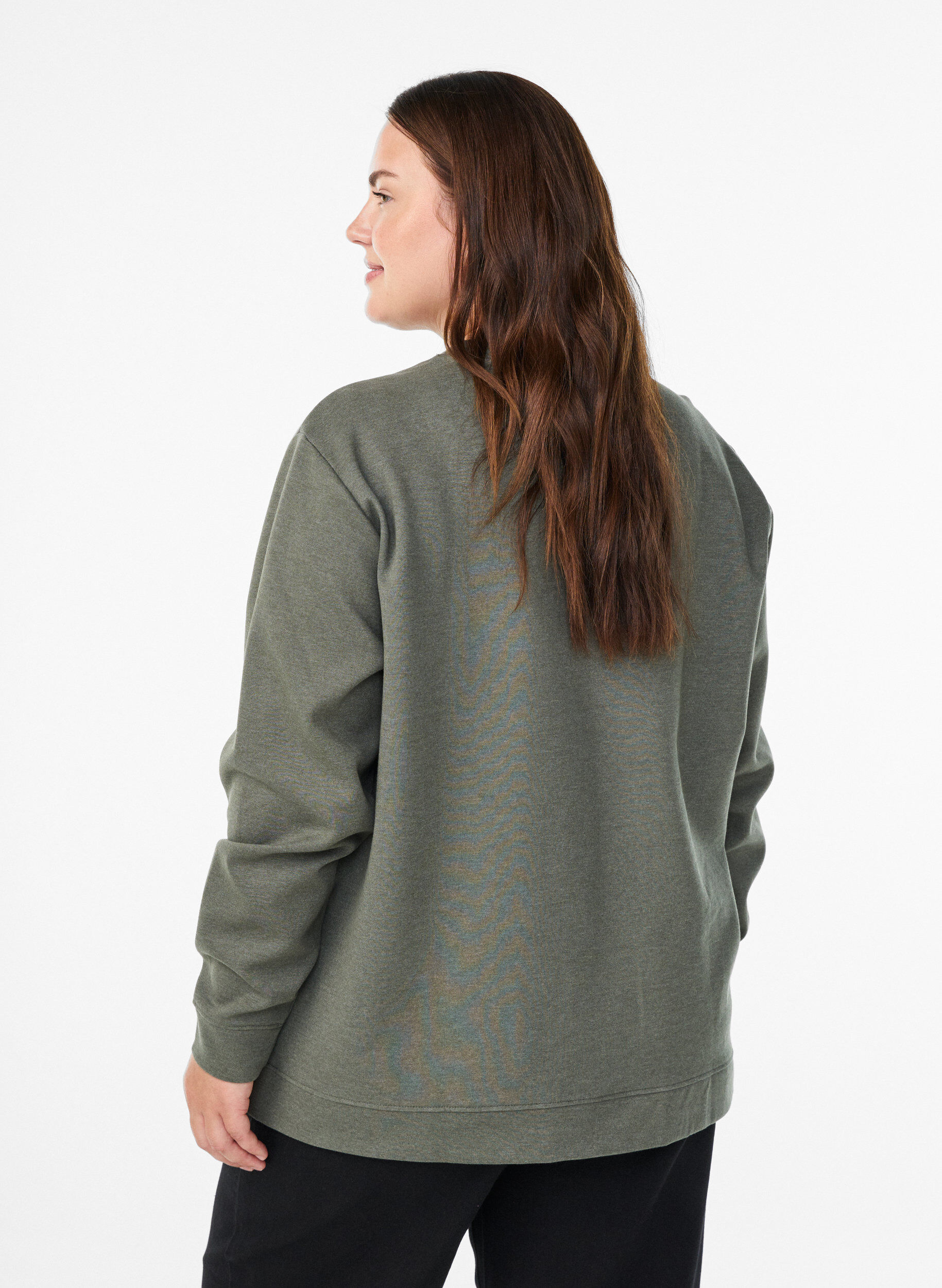 ZizziFLASH - Sweatshirt mit Rundhalsausschnitt, Gr&uuml;n, Model image number 2