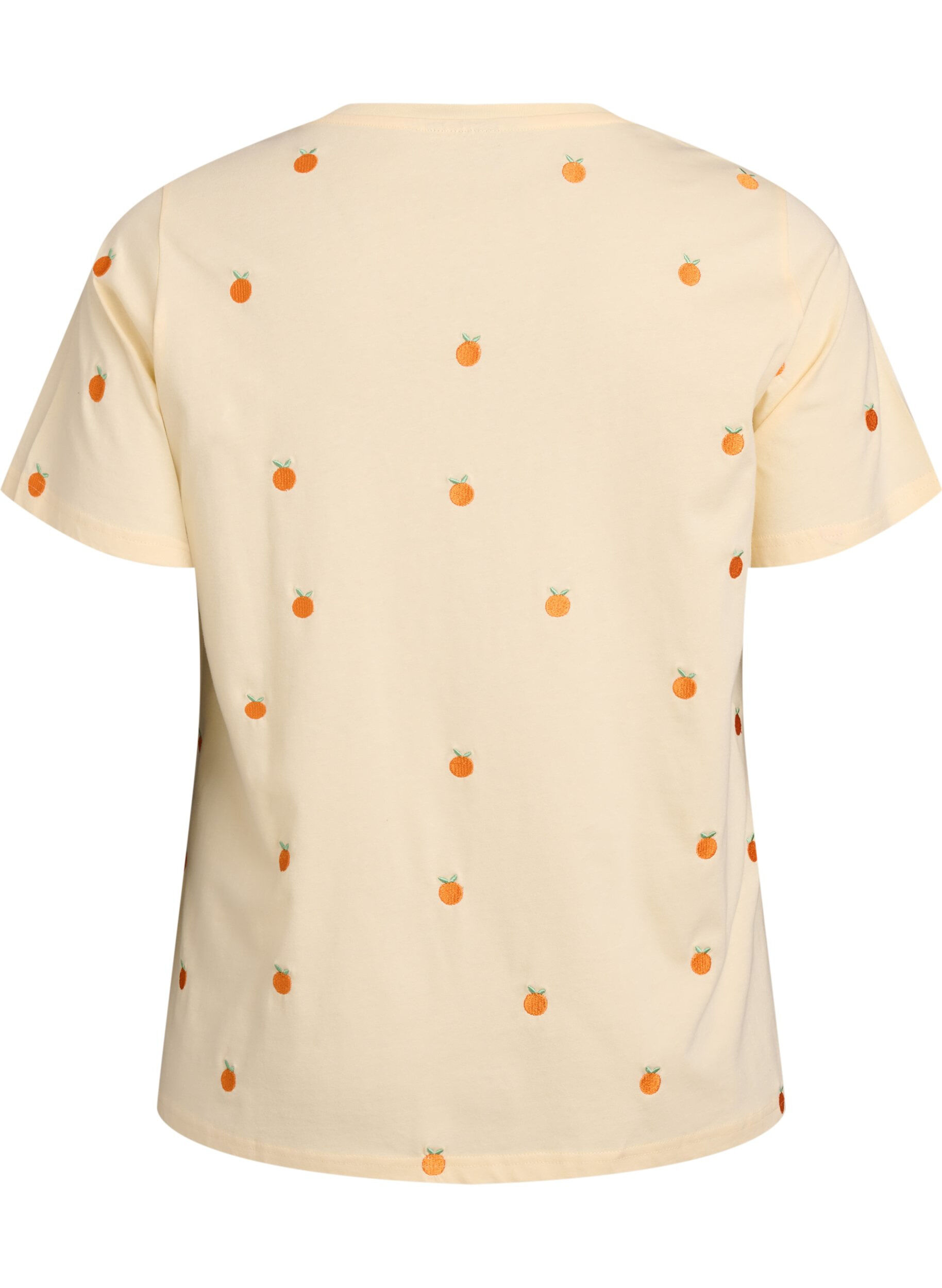 ZizziT-Shirt aus Bio-Baumwolle mit aufgestickten Motiven, Gelb, Packshot image number 1