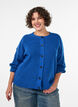 Rippenstrick Strickjacke mit Kn&ouml;pfen, Blau, Model image number 0