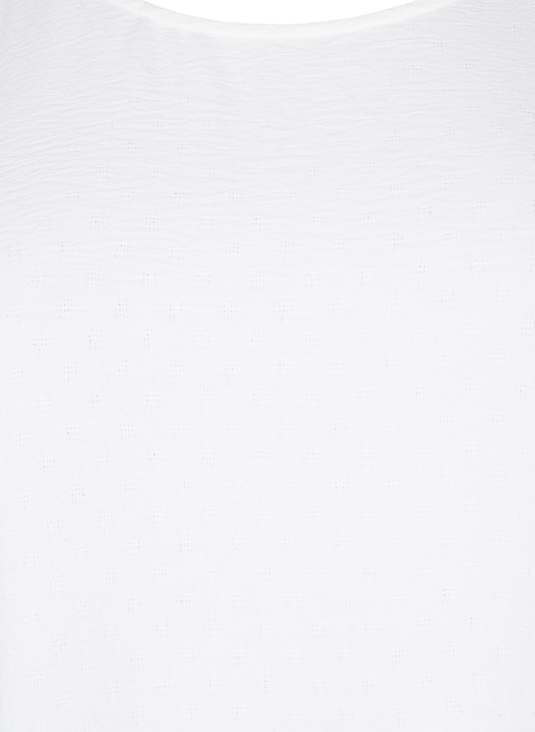 Zizzi Langarmbluse mit Struktur, Bright White, Packshot image number 2