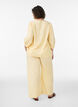 Hose aus Leinen und Viskose mit weitem Bein, Gelb, Model image number 1
