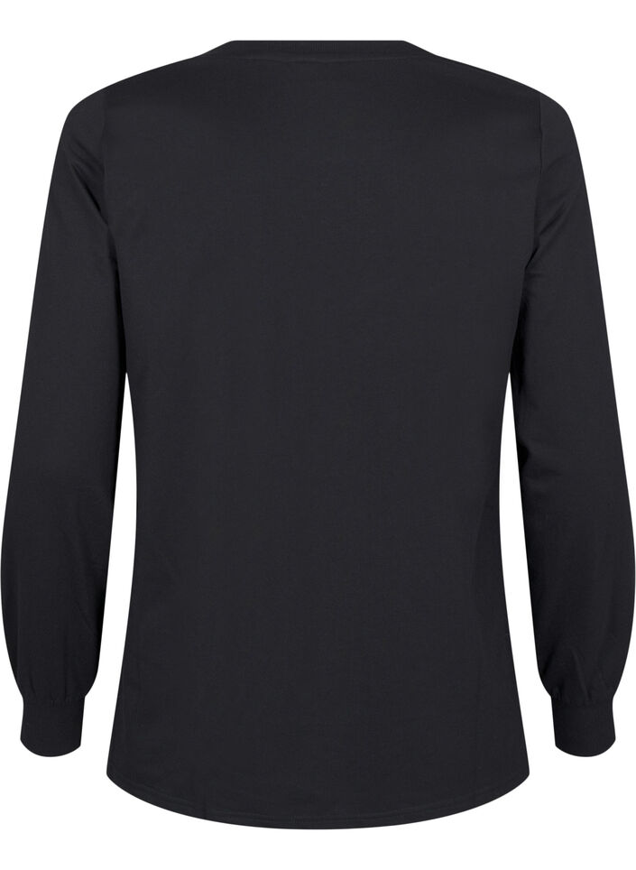 Sweatshirt mit Spitzendetails, Black, Packshot image number 1