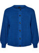 Rippenstrick Strickjacke mit Kn&ouml;pfen, Blau, Packshot image number 0