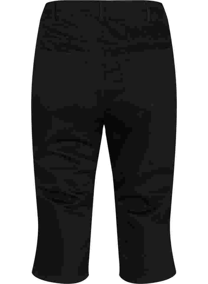 Enganliegende Denim-Caprihose aus Baumwolle, Black, Packshot image number 1