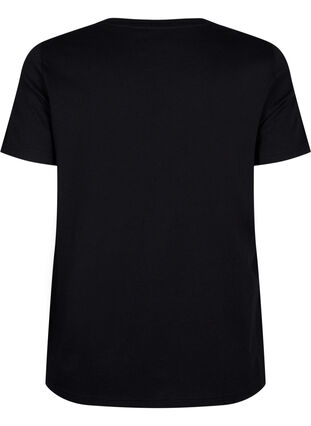 T-Shirt aus Baumwolle mit Textaufdruck, Black W. Pasadena, Packshot image number 1