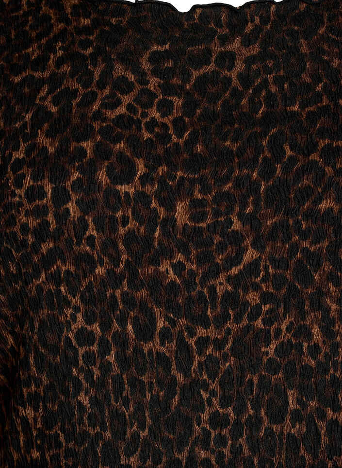 Strukturiertes Midikleid mit kurzen &Auml;rmeln, Braun, Packshot image number 2