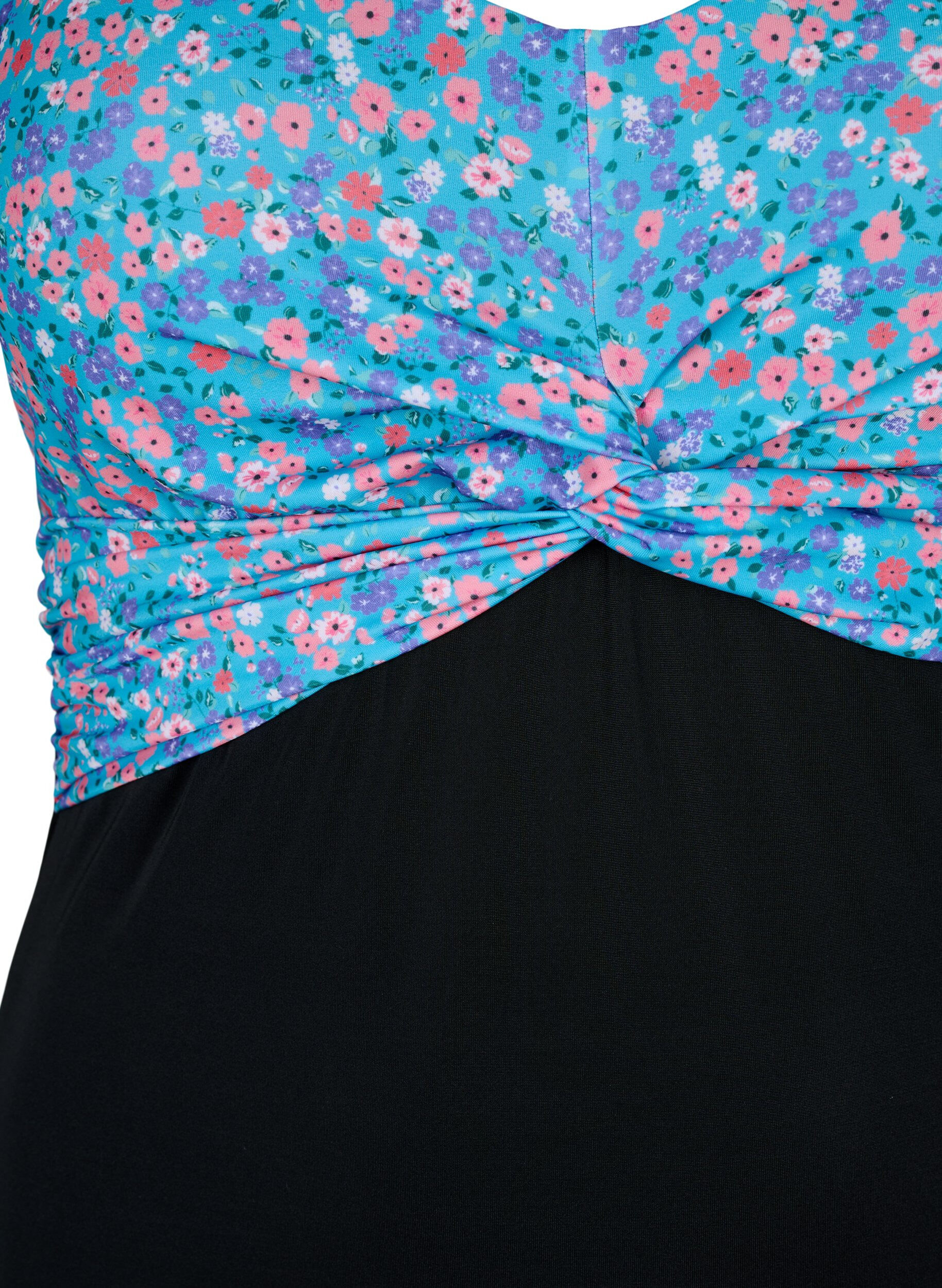 ZizziBadeanzug mit B&uuml;gel und verstellbaren Tr&auml;gern, Black Ditsy Print, Packshot image number 2