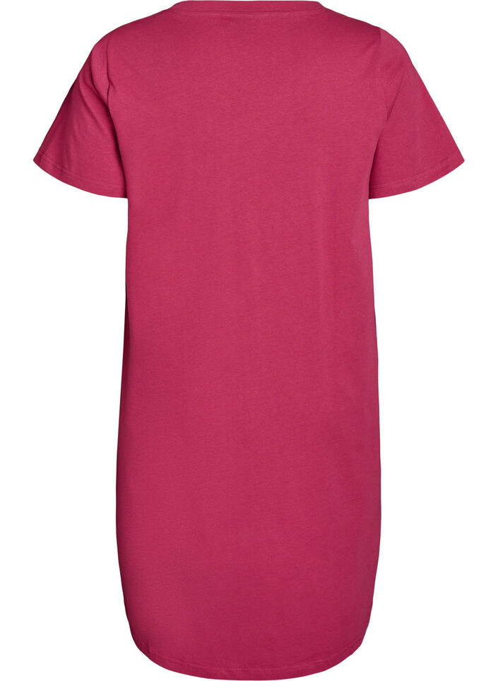 Organische Baumwoll-Nachthemd mit V-Ausschnitt, Rot, Packshot image number 1